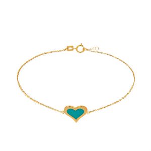 دستبند طلا زنانه مدل قلبی